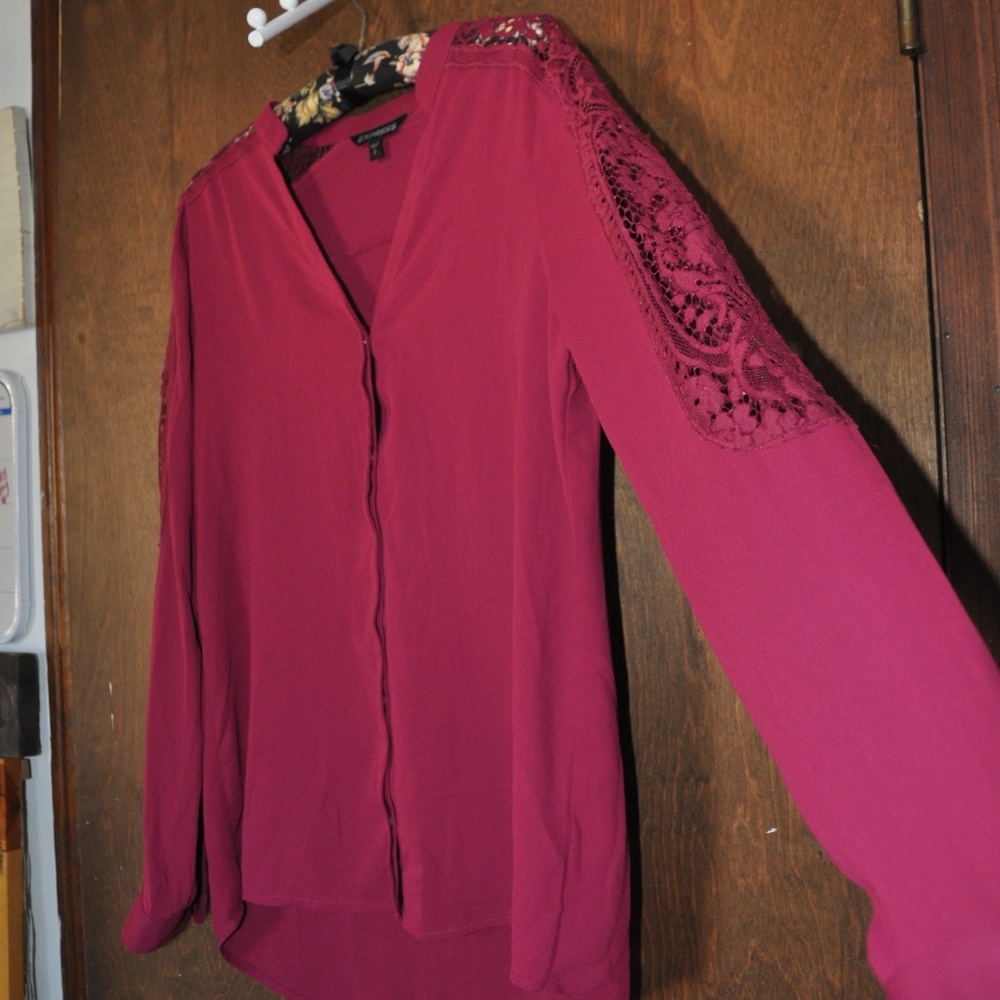 NWOT EXPRESS Button Down Lace Top